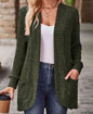 Women's Solid Color Casual Patchwork Long Sleeve Cardigan Jacket