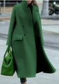 European And American Women's New Long Sleeved Large Woolen Overcoat