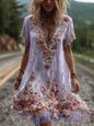 Women's Fashionable New Flower Striped Vest Dress