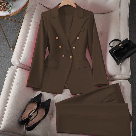 Korean Casual Design Blouse Trouser Suit