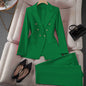 Korean Casual Design Blouse Trouser Suit