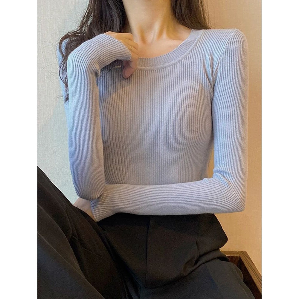 Slim Fit Inner Wear Long-sleeved Knitted Bottoming Shirt