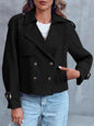 Women's Fashion Casual Short Double-breasted Trench Coat