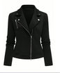 Women's Oblique Zipper Fastener Decoration Slim Casual Jacket