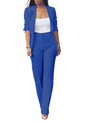 Pure Long Sleeveless Simple Draping Wide Leg Casual Suit