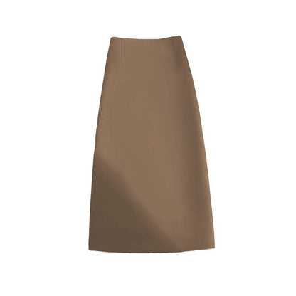 Women's Mid-length Straight Skirt Draping Effect