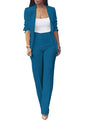 Pure Long Sleeveless Simple Draping Wide Leg Casual Suit