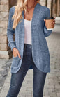 Women's Solid Color Casual Patchwork Long Sleeve Cardigan Jacket