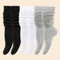 Loose Stockings Spring And Autumn Women's Black, White And Gray Pure Color Socks