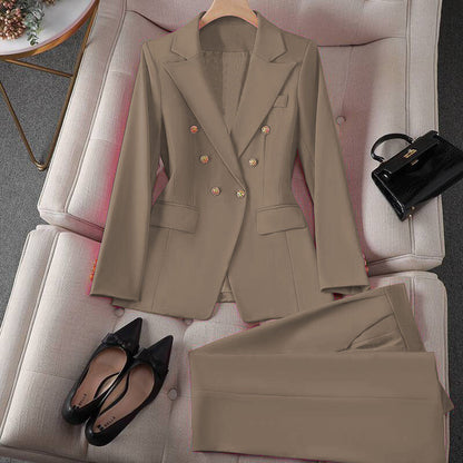 Korean Casual Design Blouse Trouser Suit