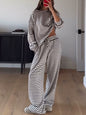 Loose-fitting Striped Long Sleeves Trousers Homewear
