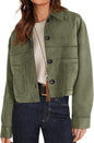 European And American Style Women Faux Suede Short Jacket Casual Lightweight Autumn Fashion