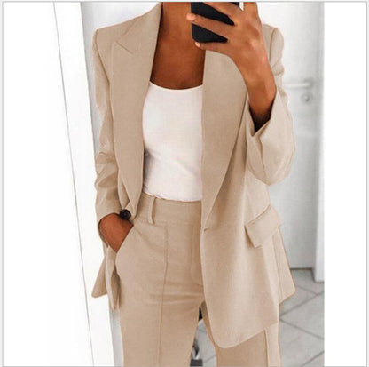 Pure Long Sleeveless Simple Draping Wide Leg Casual Suit