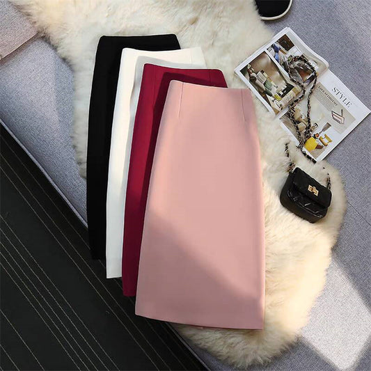 Women's Mid-length Straight Skirt Draping Effect