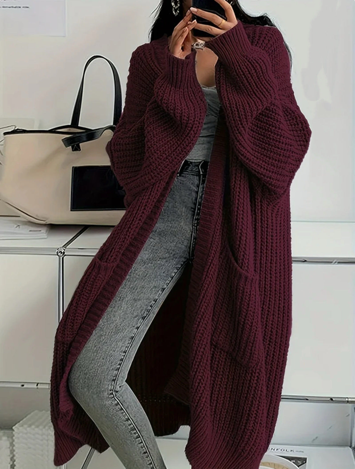 Idle Style Loose Thick Knitted Coat For Women