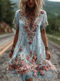 Women's Fashionable New Flower Striped Vest Dress