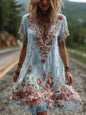 Women's Fashionable New Flower Striped Vest Dress